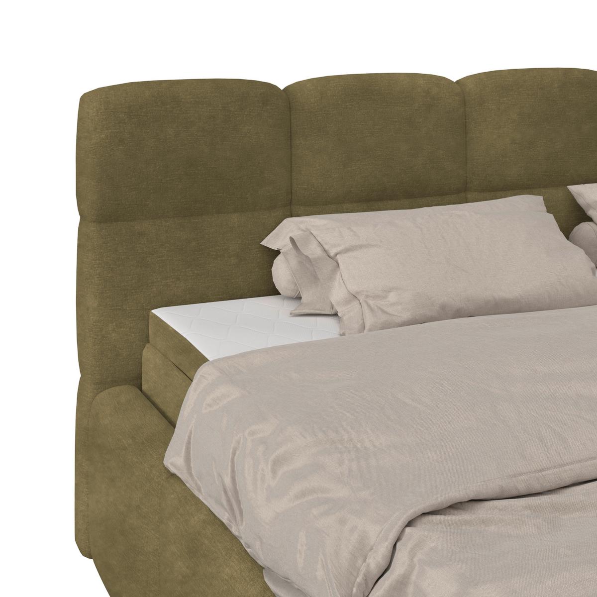 Polsterbett Noe Grün 180x200 cm - Schwarz/Grün, Trend, Textil/Metall (180/200cm)