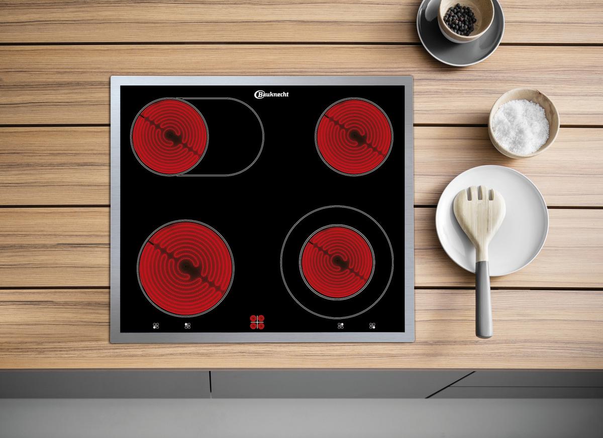 Einbauherd-Set Heko H300 B: 59,5 cm Elektro-Glaskeramik - Edelstahlfarben, Basics, Glas/Metall (59,5/59,5/56,6cm) - Bauknecht