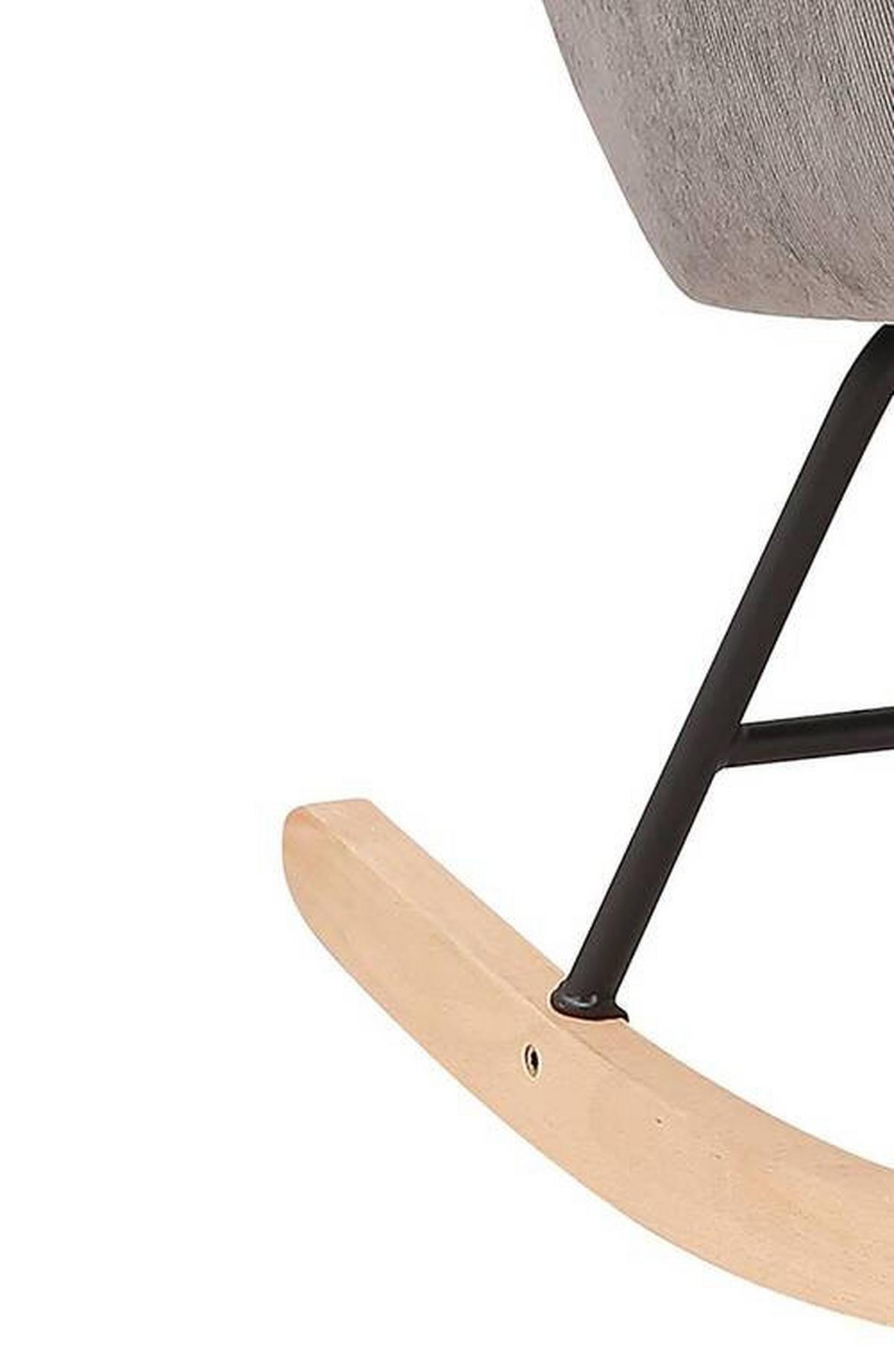 Schaukelstuhl Mit Armlehnen Richie Stoffbezug Grau - Buchefarben/Schwarz, MODERN, Holz/Textil (72/92/92cm) - MID.YOU