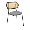 Židle Casa šedá dřevo/ratan/kov - šedá/černá, Moderní, kov/dřevo (42/77/51cm) - Bessagi Home
