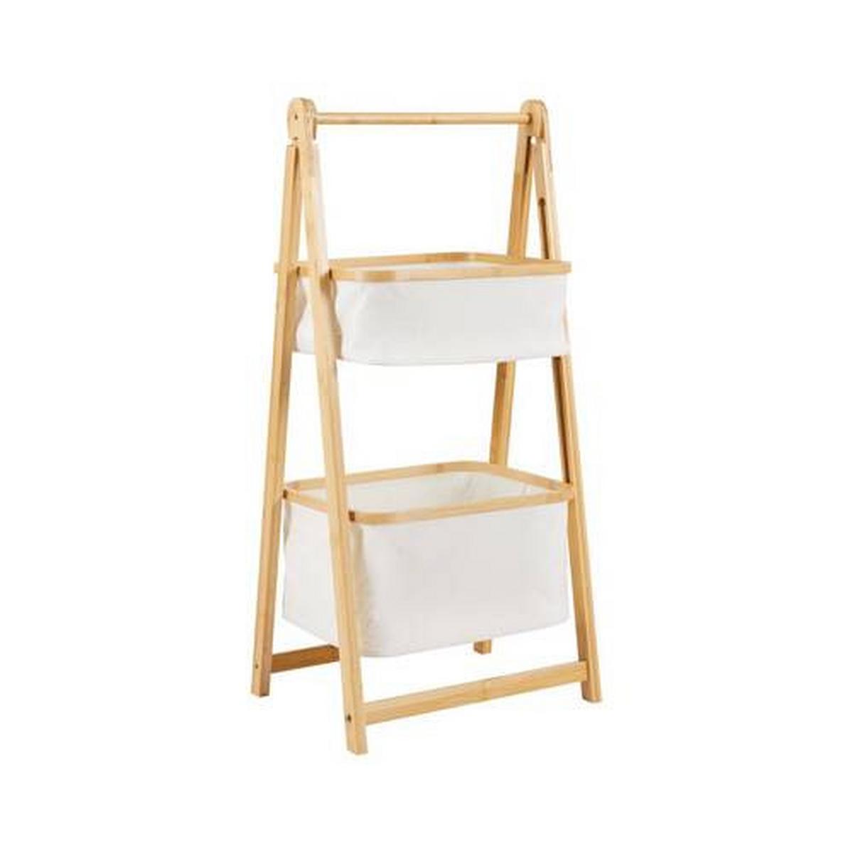 Úložný regál MISAKI krémový - krémová, Modern, drevo/textil (44/35/99cm) - Bessagi Home