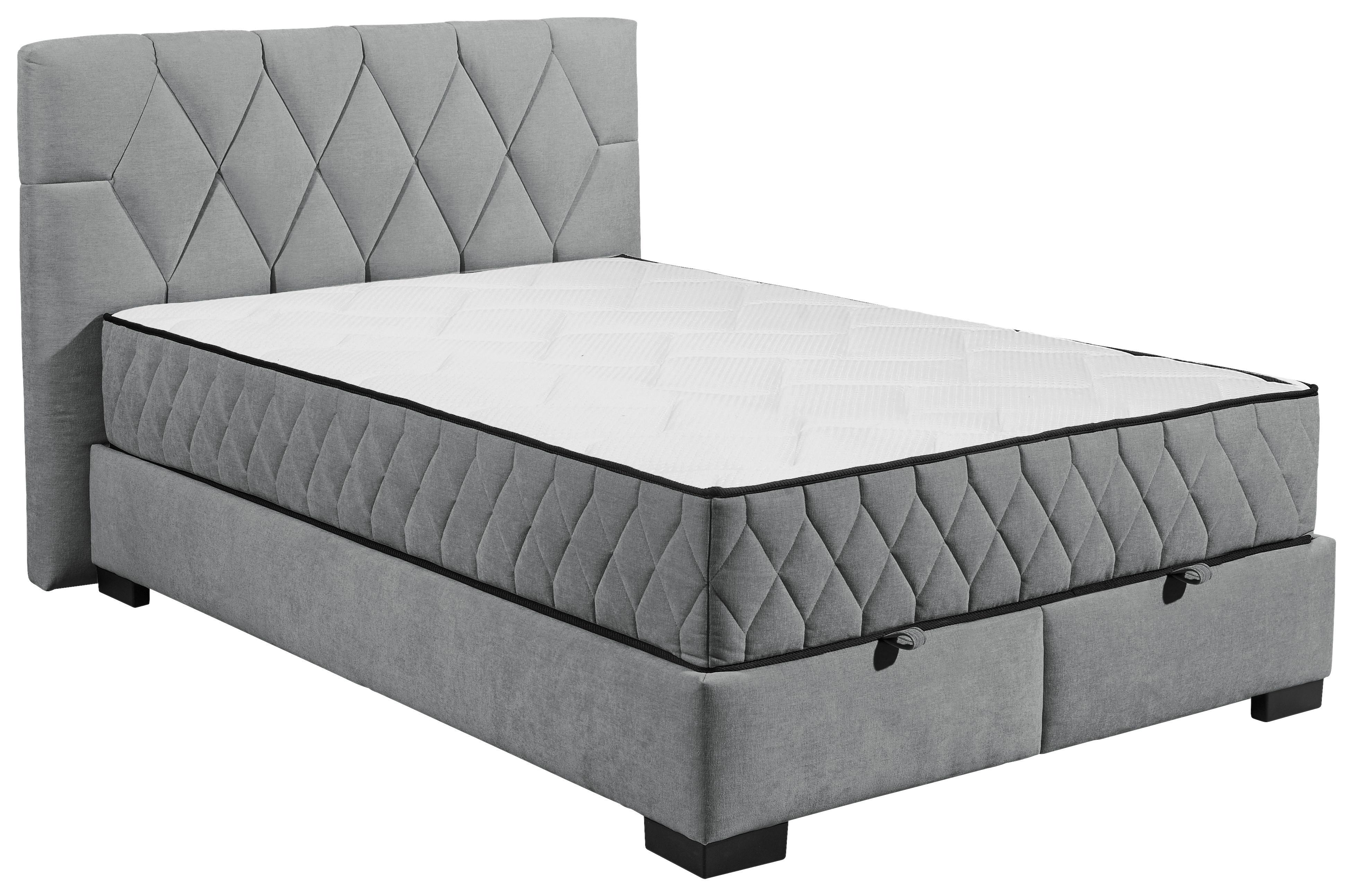 Boxbett Mit Bettkasten 140x200 Nagol - Anthrazit/Schwarz, MODERN, Holzwerkstoff/Textil (140/200cm) - MID.YOU