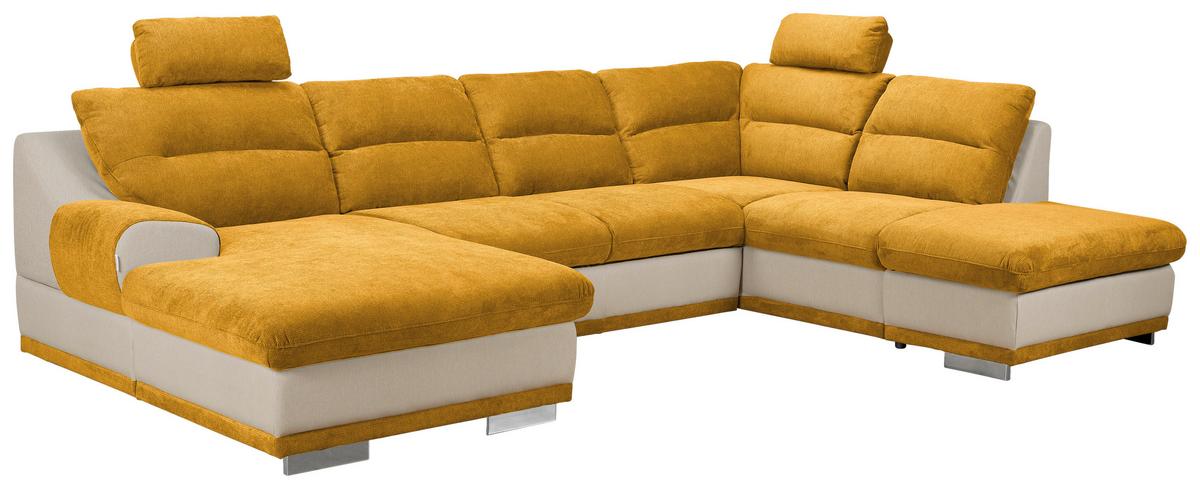 Sarokgarnitúra Seaside - mustársárga, Modern, textil (165/334/218cm) - Luca Bessoni