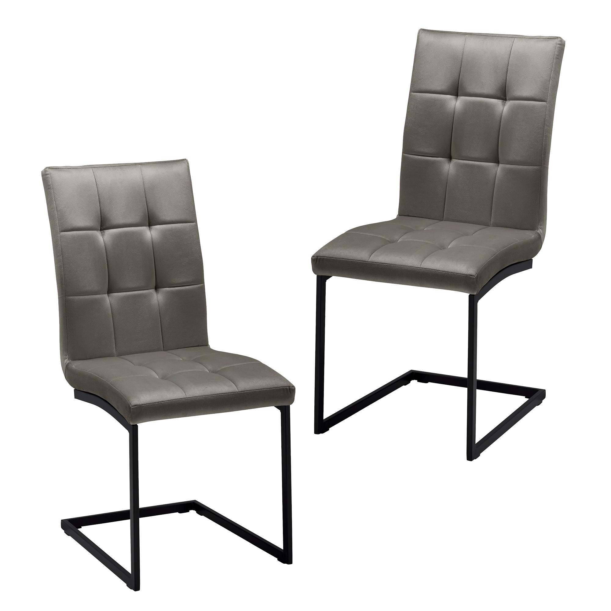 Dvoudílná sada židlí MELA hnědá/šedá - šedá/černá, Moderní, kov/textil (44/95/60cm) - PBJ