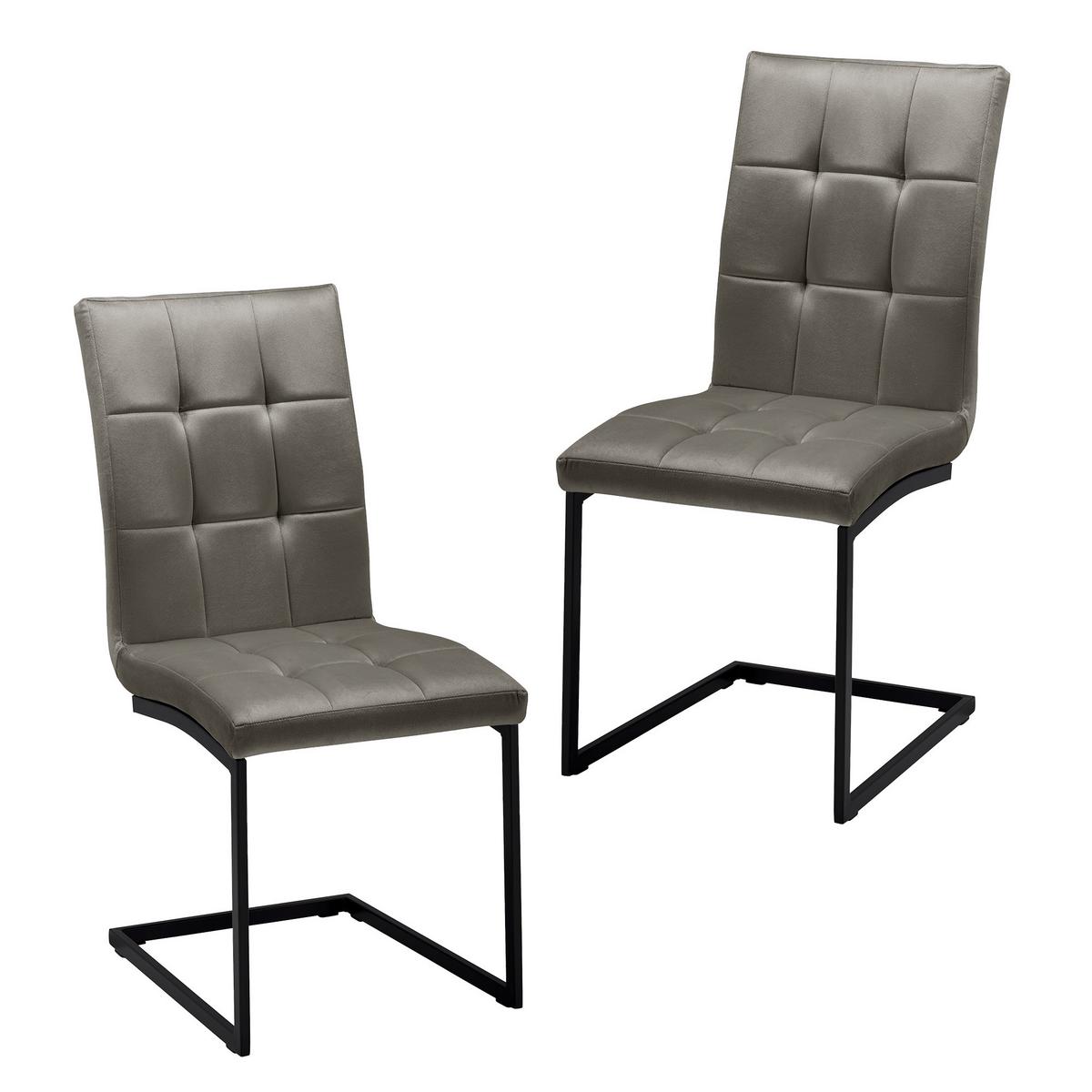 Dvoudílná sada židlí MELA hnědá/šedá - šedá/černá, Moderní, kov/textil (44/95/60cm) - PBJ