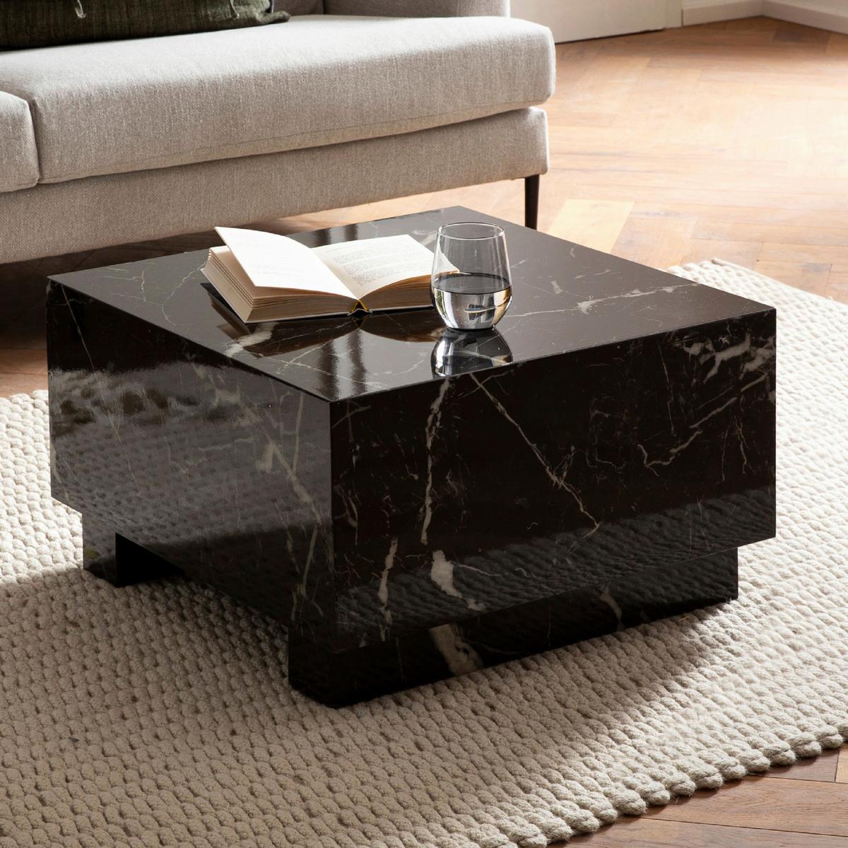 Couchtisch Monobloc Wl6.851 - Schwarz Hochglanz, LIFESTYLE, Holzwerkstoff (60/60/35cm) - Livetastic