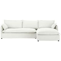 Ecksofa Toscana - Schwarz/Weiß, Trend, Textil (295/165cm) - Livetastic
