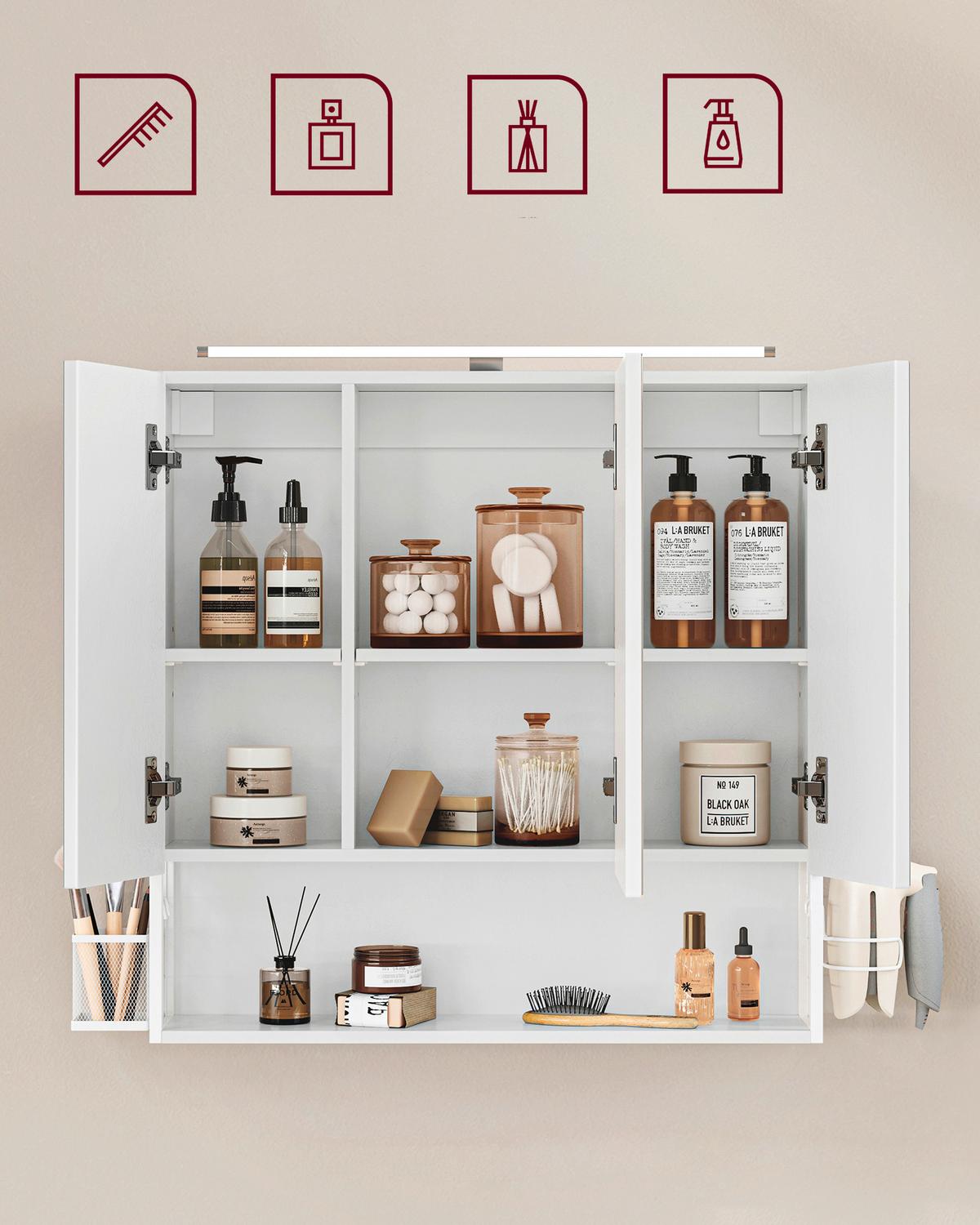 Spiegelschrank Bbk124w14 - Trend, Glas/Holzwerkstoff (70/70/14.5cm) - MID.YOU