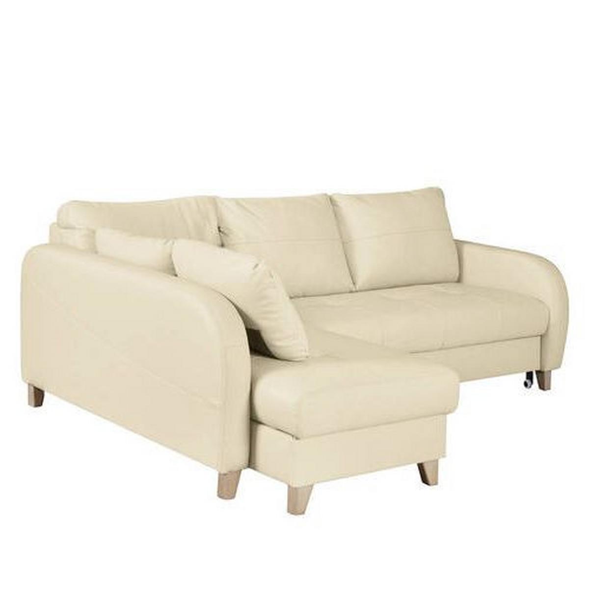 Ecksofa Compact Beige B: 168x227 Cm - Beige/Buchefarben, Design, Leder/Textil (168/227cm) - Livetastic