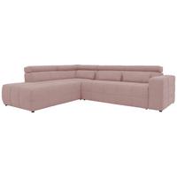 Ecksofa mit Sitztiefen- verstellung Brandon Pink - Schwarz/Rosa, Design, Textil (228/275cm) - MID.YOU