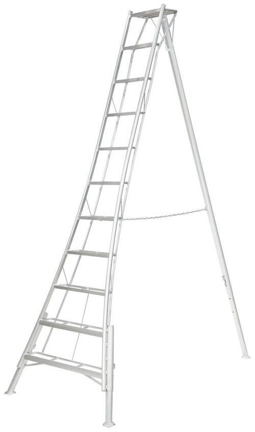 Leiter 3-Holm-Gartenleiter 330cm - Silberfarben, Basics, Metall (248/330/128cm)