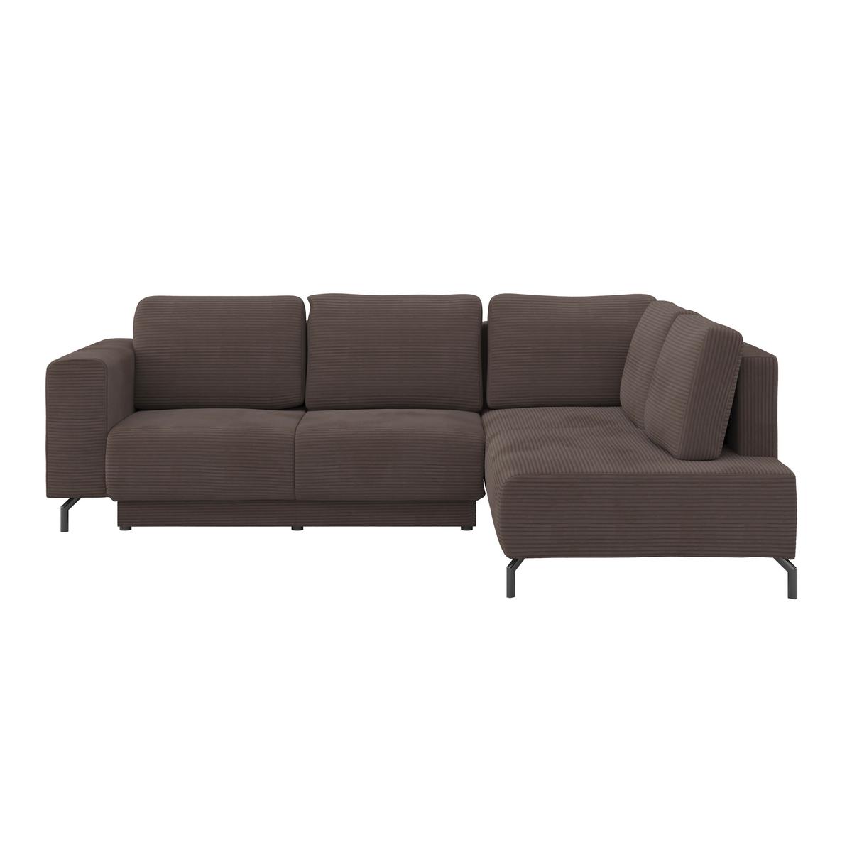 Rohová sedačka VENI, pravá, hnedý menčester - hnedá/čierna, Modern, textil (272/210cm) - Ondega