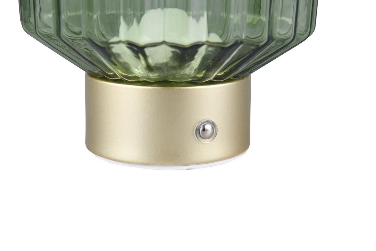 Akku-tischleuchte R57761115 - Messingfarben/Grün, KONVENTIONELL, Glas (13/19,5cm)