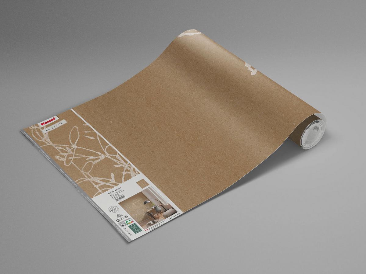 Vliestapete Herbs Garden - Braun/Weiß, Basics (200/250cm) - Komar