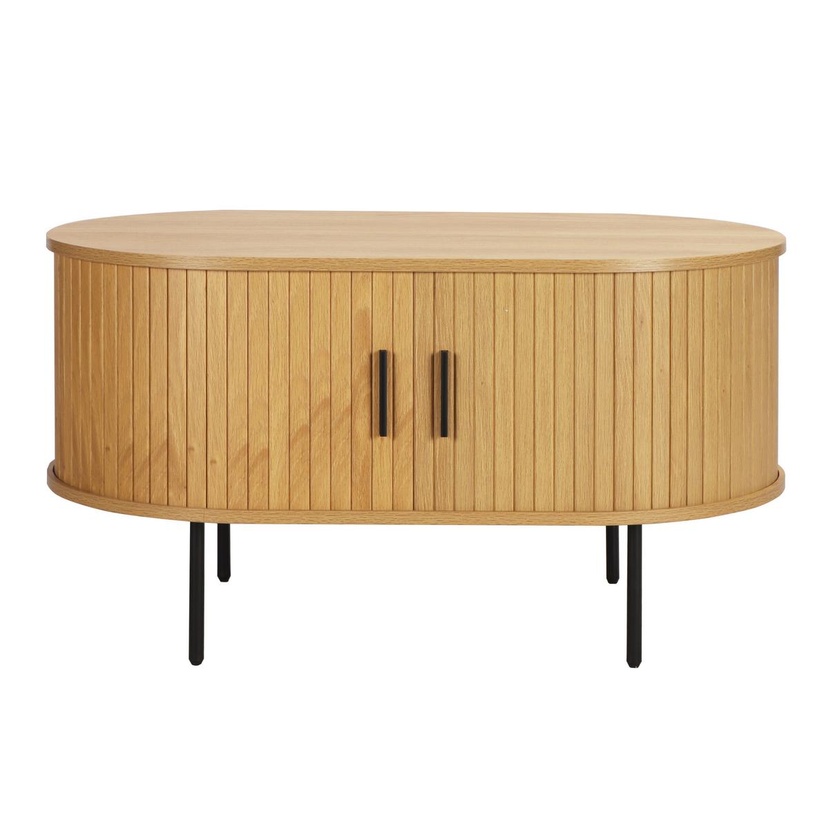 Couchtisch Eichefarben B: 60 cm - Eichefarben/Schwarz, Design, Holzwerkstoff/Metall (100/60/55cm) - Livetastic