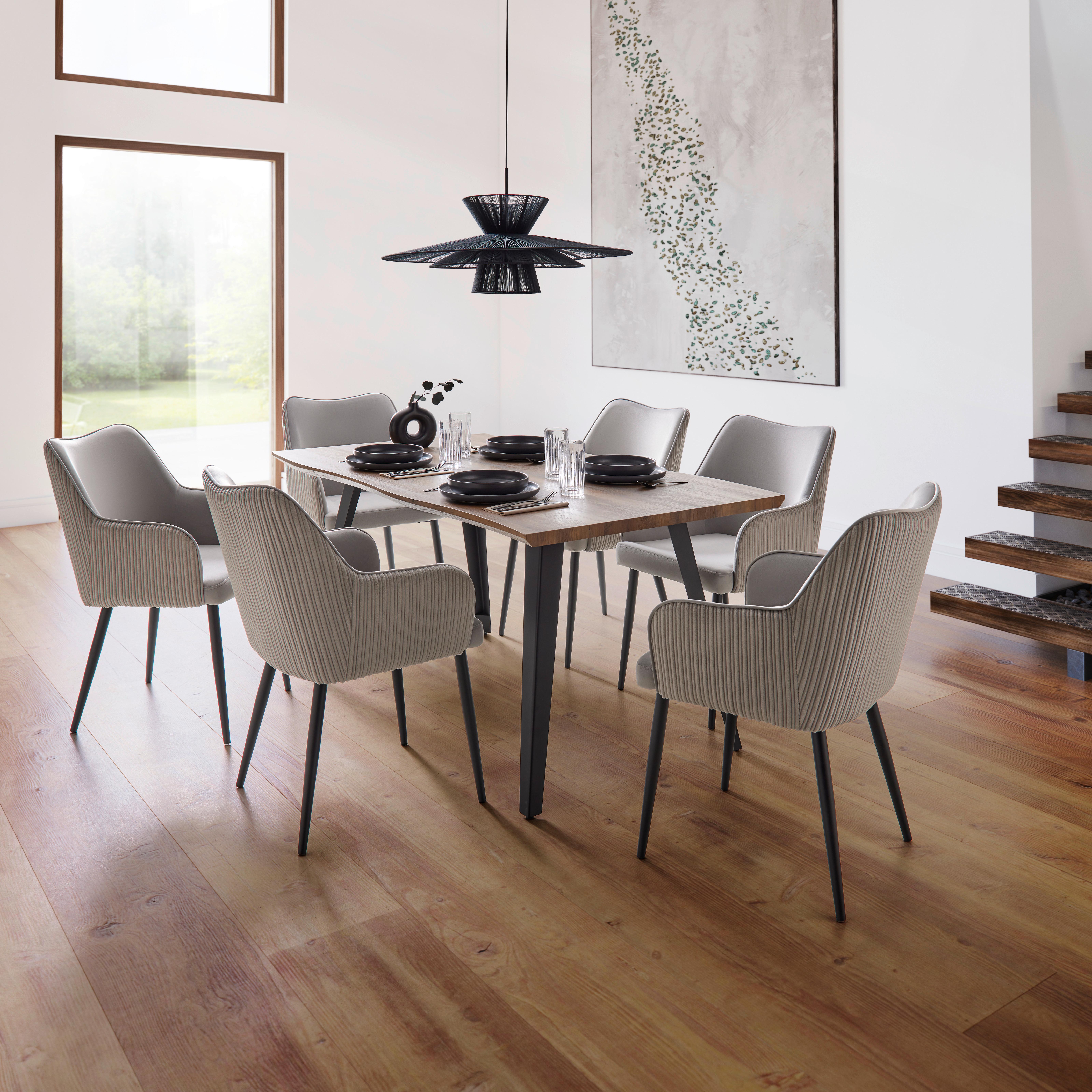 Jídelní Stůl Diego 160x90 Cm - černá/barvy dubu, Moderní, kov/kompozitní dřevo (160/90/76cm) - Bessagi Home