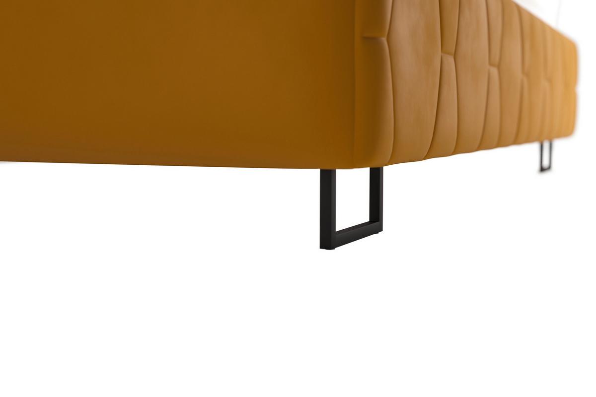 Čalouněná postel ATESSA 160x200 cm, hořčicově žlutá - hořčicově žlutá, Moderní, dřevo/textil (160/200cm)