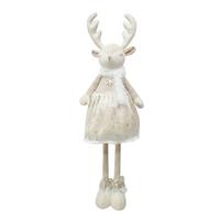 Dekorační sob teleskopické nohy 65-100cm - krémová/barvy zlata, Konvenční, kov/textil (32/22/65-100cm) - Mömax