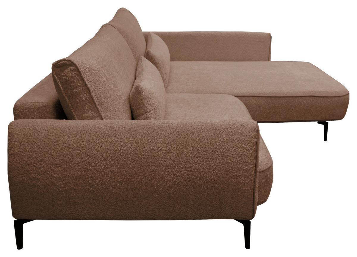 Ecksofa Abriamo Braun 273x204 cm - Creme/Schwarz, Design, Textil (273/204cm) - MID.YOU