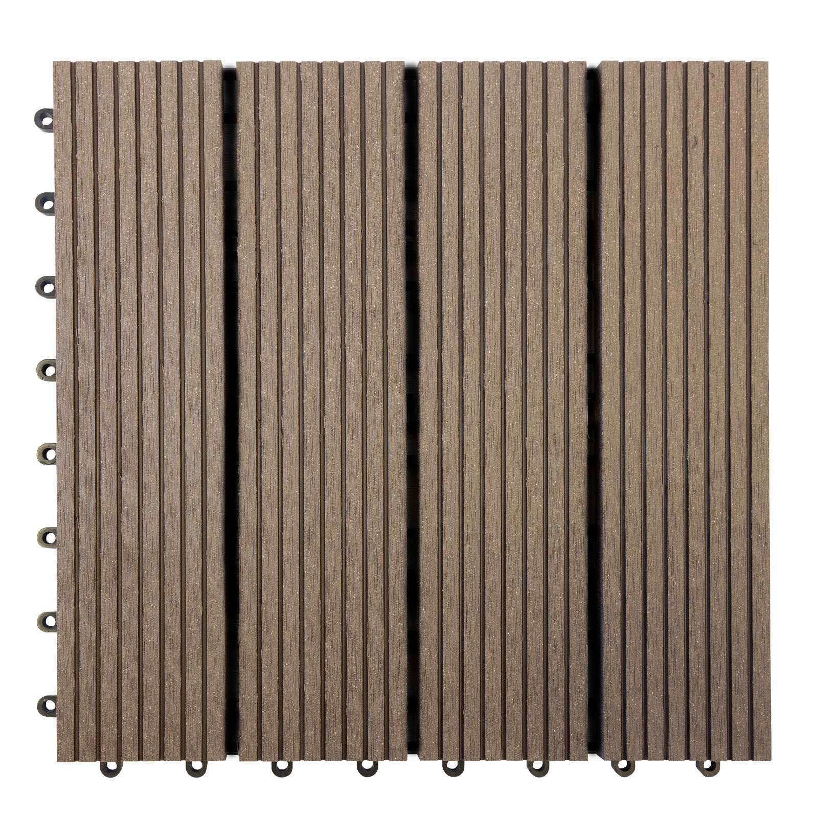 Terrassenfliese Wpc Royal Dunkelbraun - Dunkelbraun, Design, Holzwerkstoff (30/30cm) - Ambia Garden