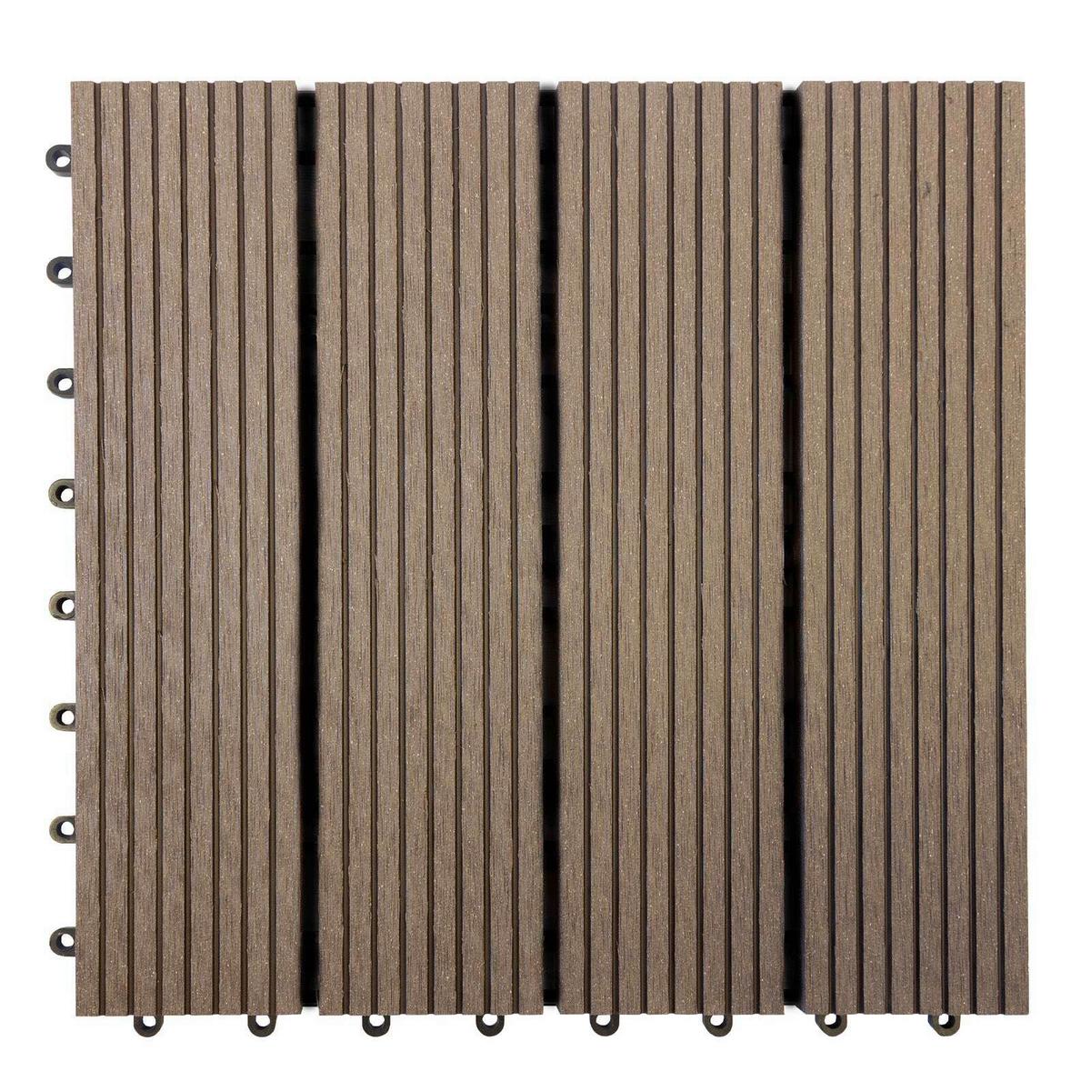 Terrassenfliese Wpc Royal Dunkelbraun - Dunkelbraun, Design, Holzwerkstoff (30/30cm) - Ambia Garden