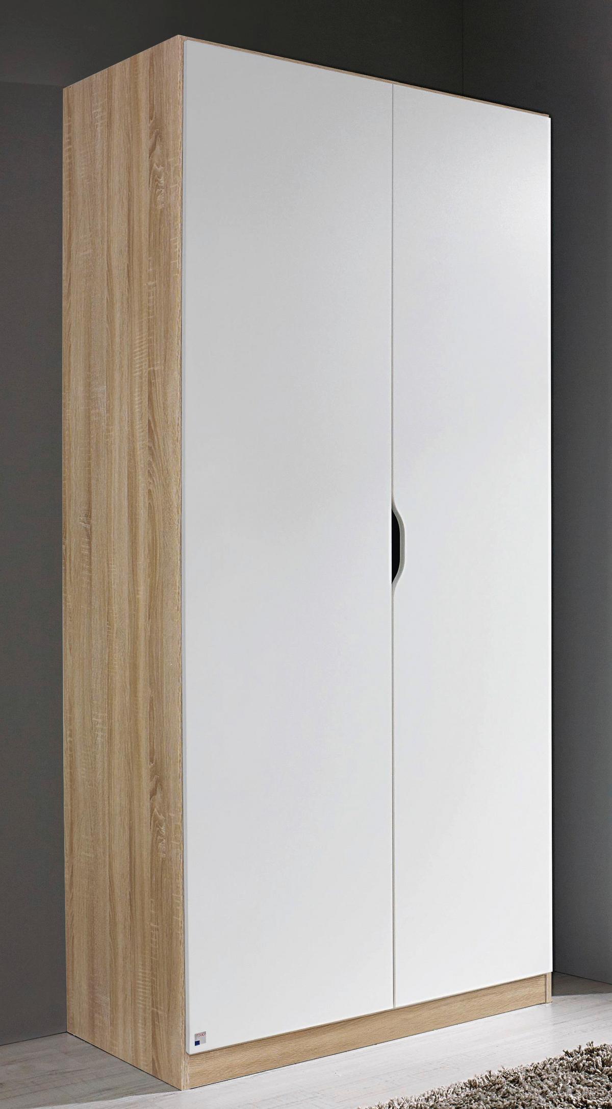 Skříň Freising - bílá/barvy dubu, Moderní, kompozitní dřevo (91/197/54cm) - MID.YOU