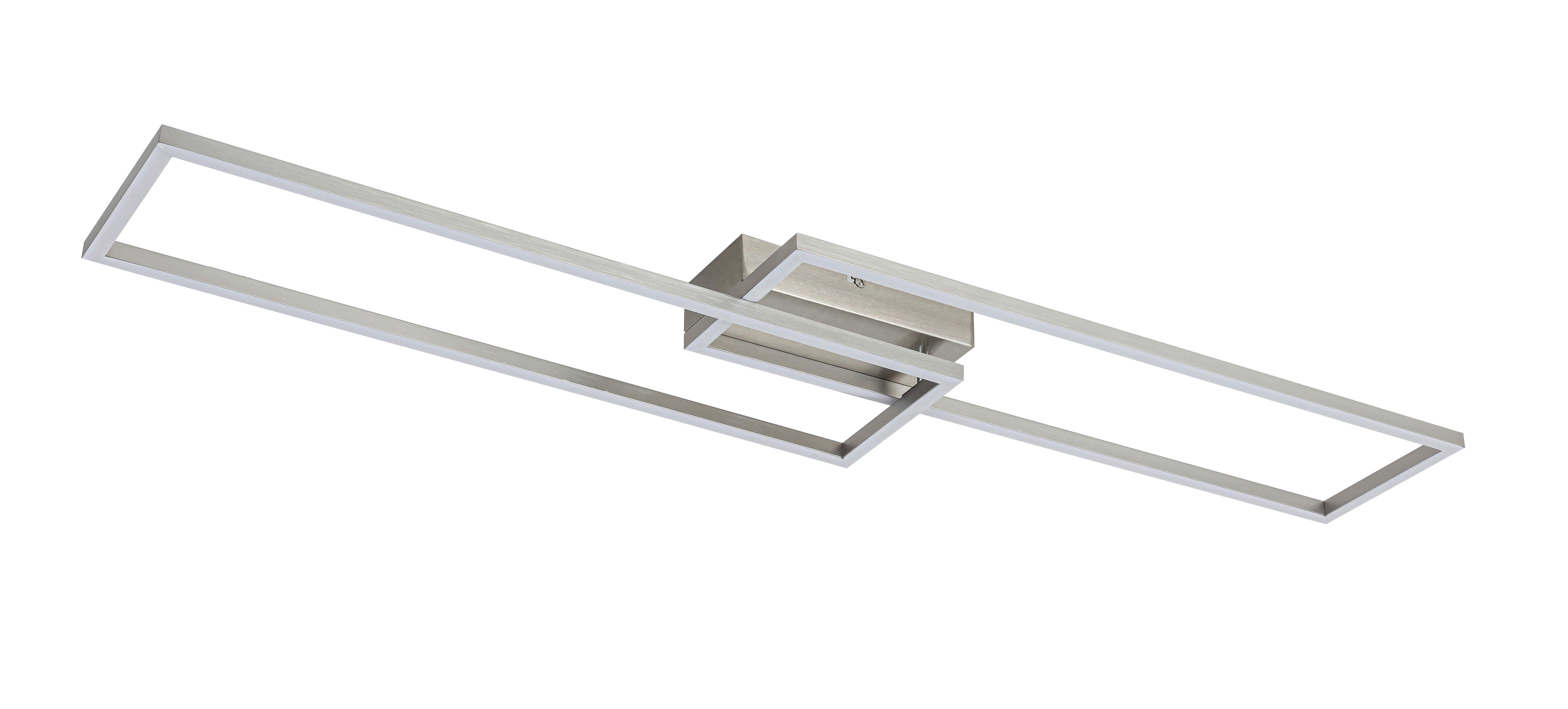 LED-Deckenleuchte Suna - Alufarben/Nickelfarben, MODERN, Kunststoff/Metall (93/22/6,5cm) - Luca Bessoni