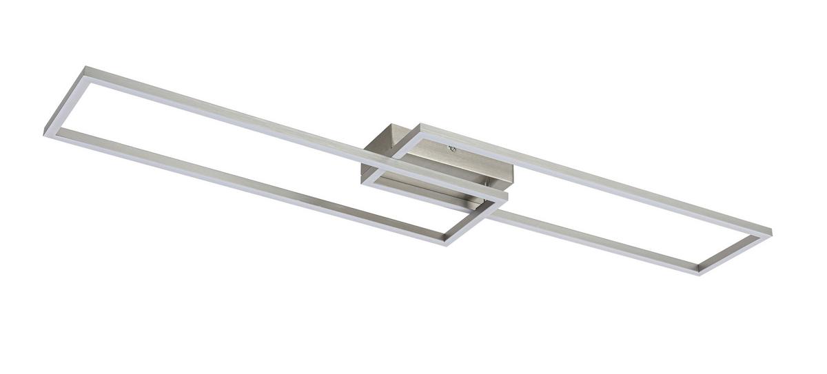 Led-deckenleuchte Suna - Alufarben/Nickelfarben, MODERN, Kunststoff/Metall (93/22/6,5cm) - Luca Bessoni