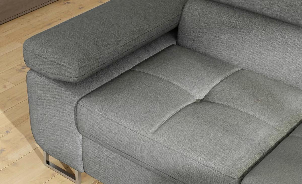 Ecksofa Anton Grau S: 272x203 Cm - Chromfarben/Grau, Design, Textil (272/203cm) - MID.YOU