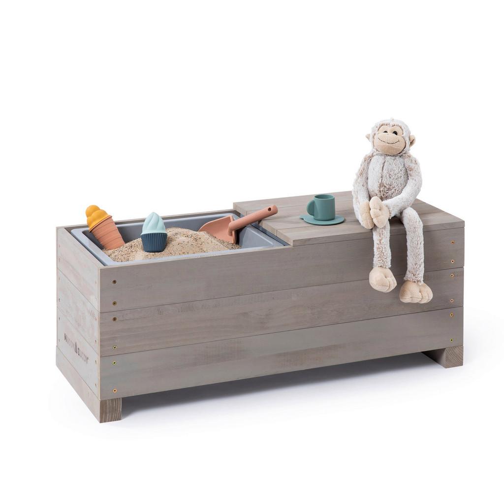 Kindersitzbank Discoverer Holz Grau LxBxH: 83x35x32 cm