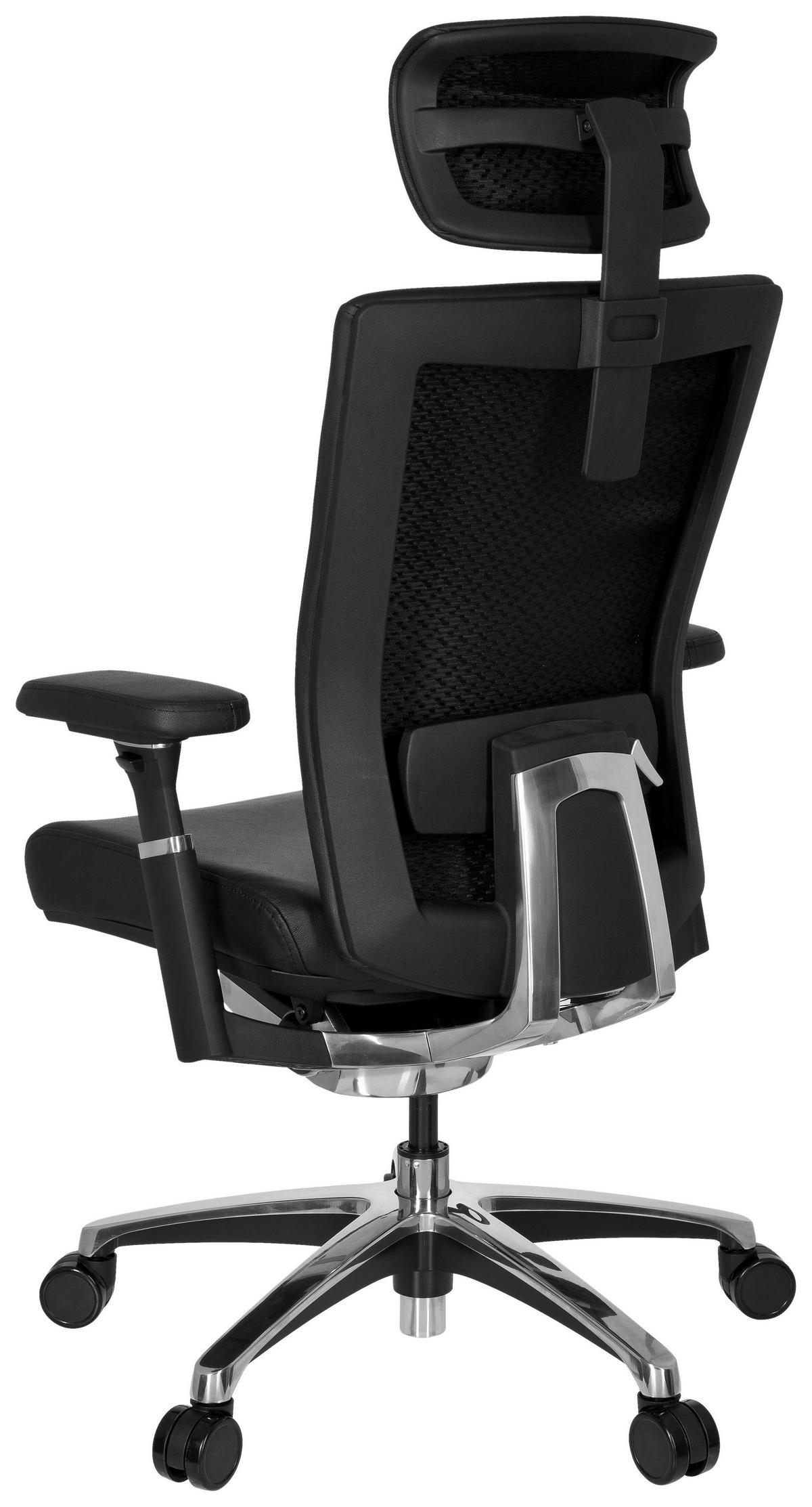 Drehstuhl Nova Schwarz - Chromfarben/Schwarz, MODERN, Leder/Kunststoff (57/106/52cm) - MID.YOU