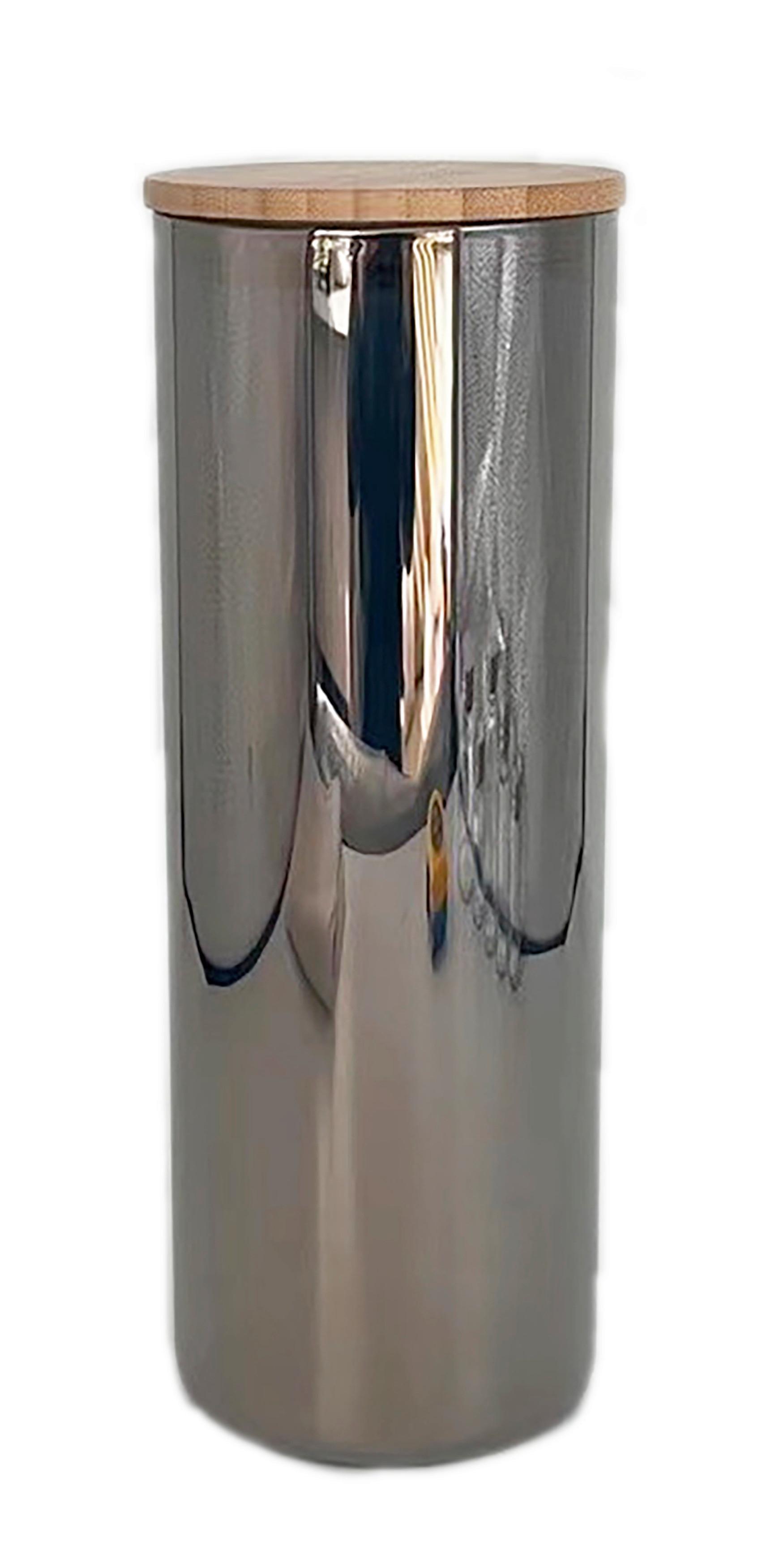 Vorratsglas Cedric - Naturfarben/Grau, Basics, Glas/Holz (10/28cm) - James Wood