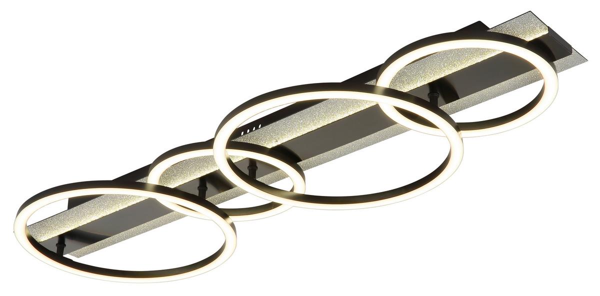 LED-Deckenleuchte 4000k., 55w - Silberfarben/Schwarzchrom, Design, Kunststoff/Metall (86,2/30/8,8cm) - Globo