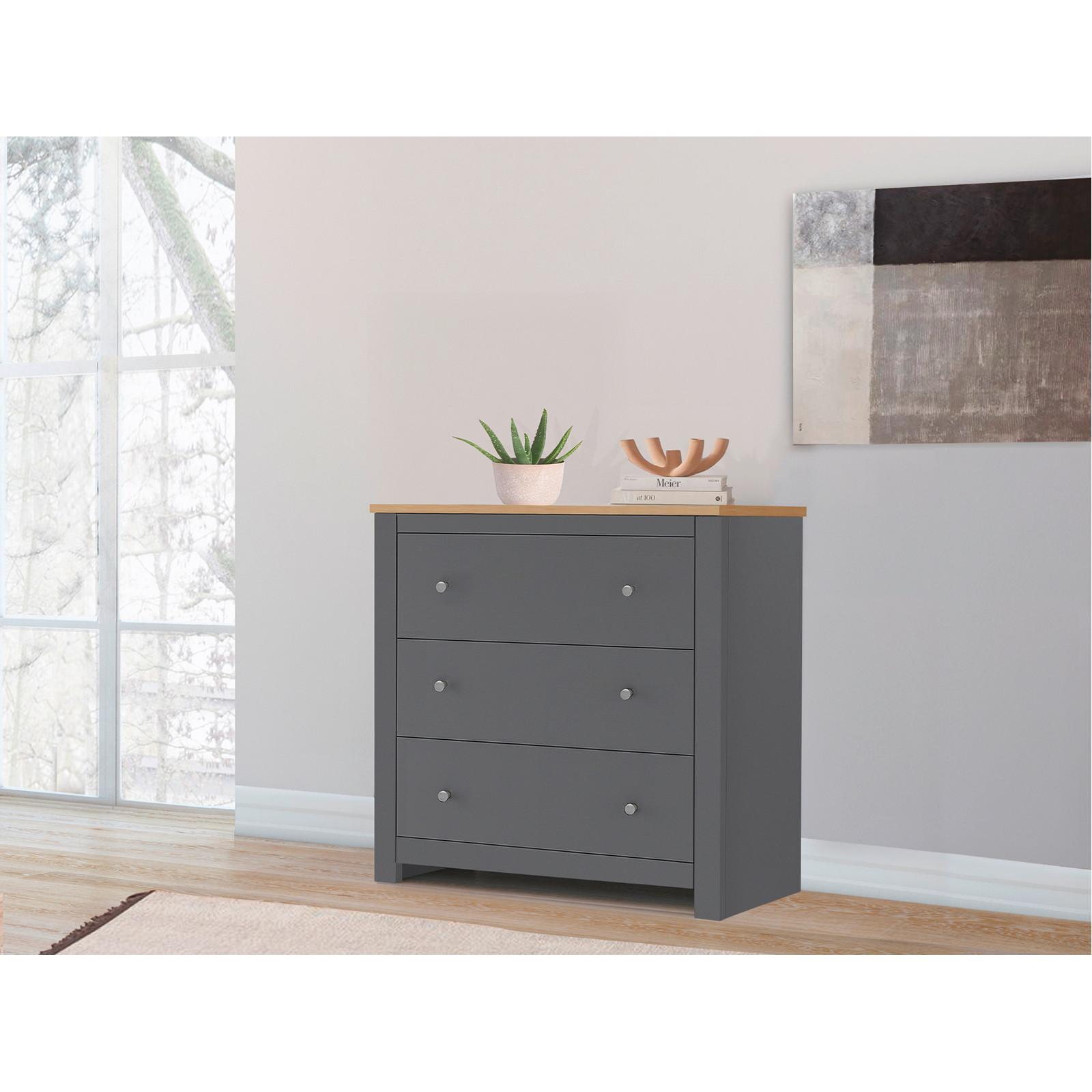 Kommode Emerald Grau Naturfarben - Naturfarben/Grau, Design, Holzwerkstoff/Metall (79/81/35cm) - MID.YOU