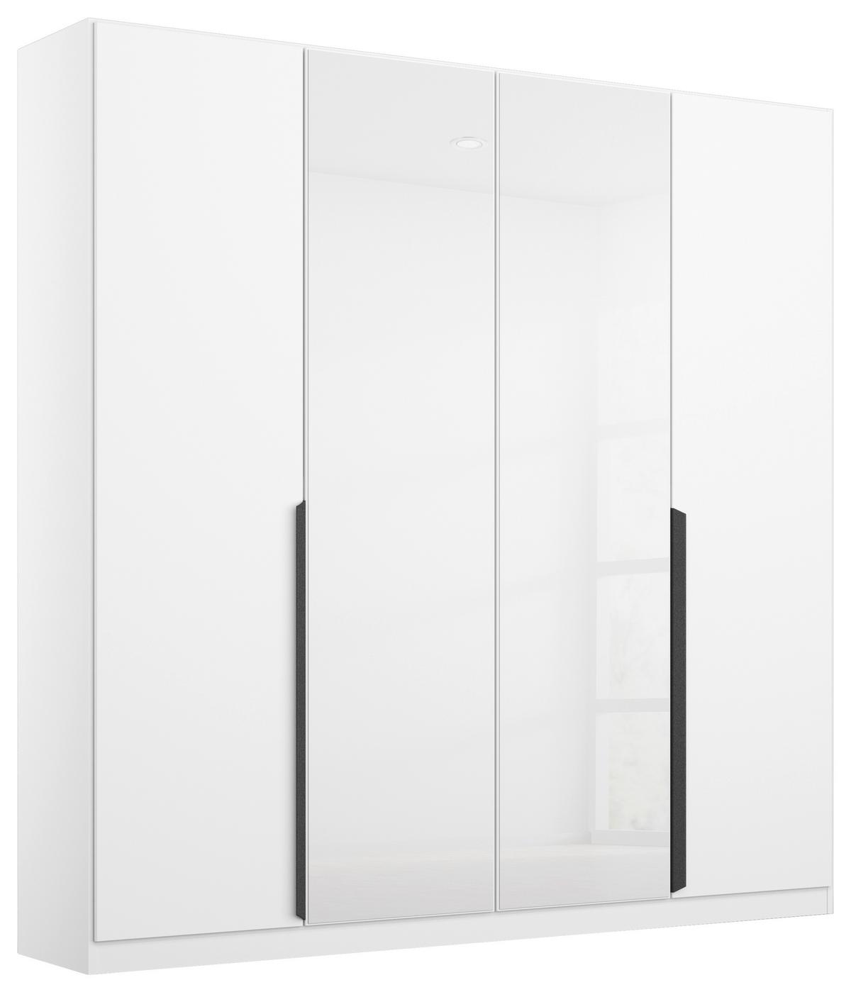 Drehtürenschrank Artemix 181 Cm Weiß - Weiß Hochglanz/Weiß, MODERN, Glas/Holzwerkstoff (181/210/54cm) - Rauch Möbel