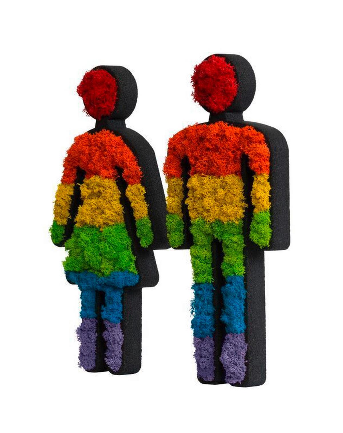 Moosbild Multicolor B: 24 Cm - Multicolor/Schwarz, Basics, Naturmaterialien/Holz (24/12/3cm)