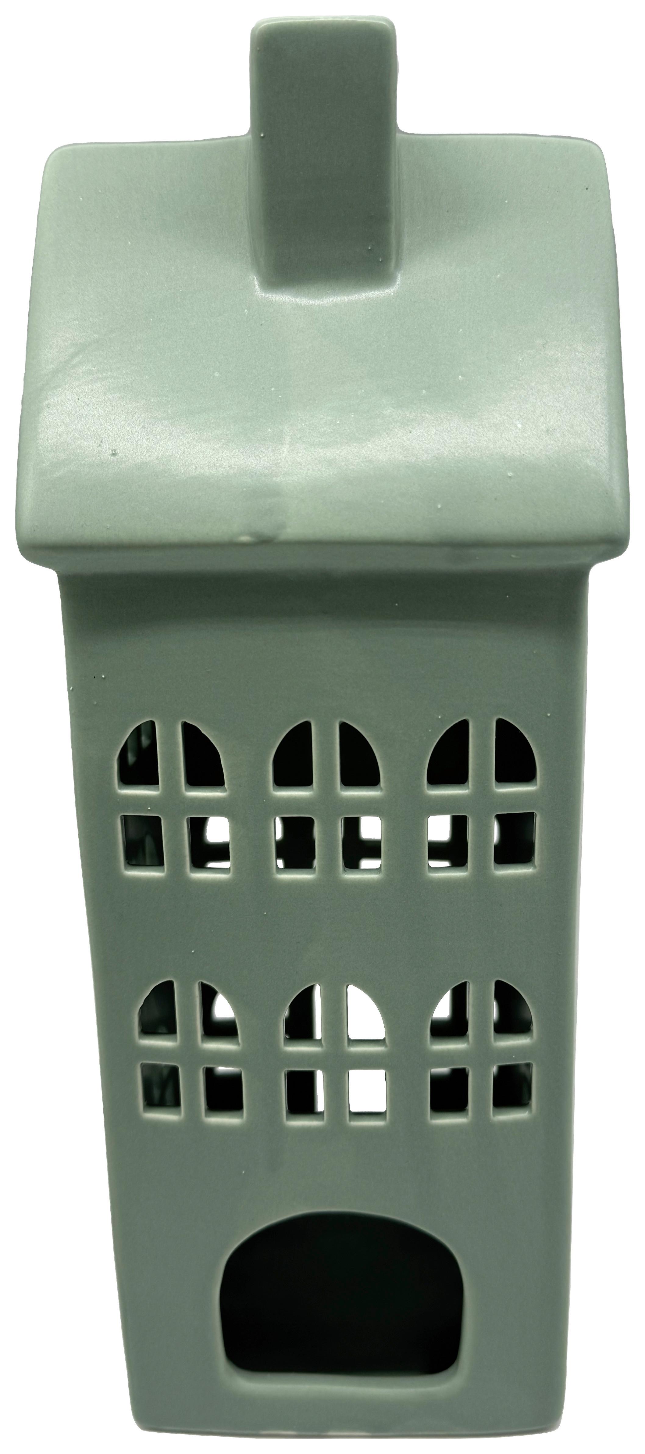 Dekorační dům LED/teplá bílá - zelená, Konvenční, keramika (11,5/30,3/11,5cm) - Mömax