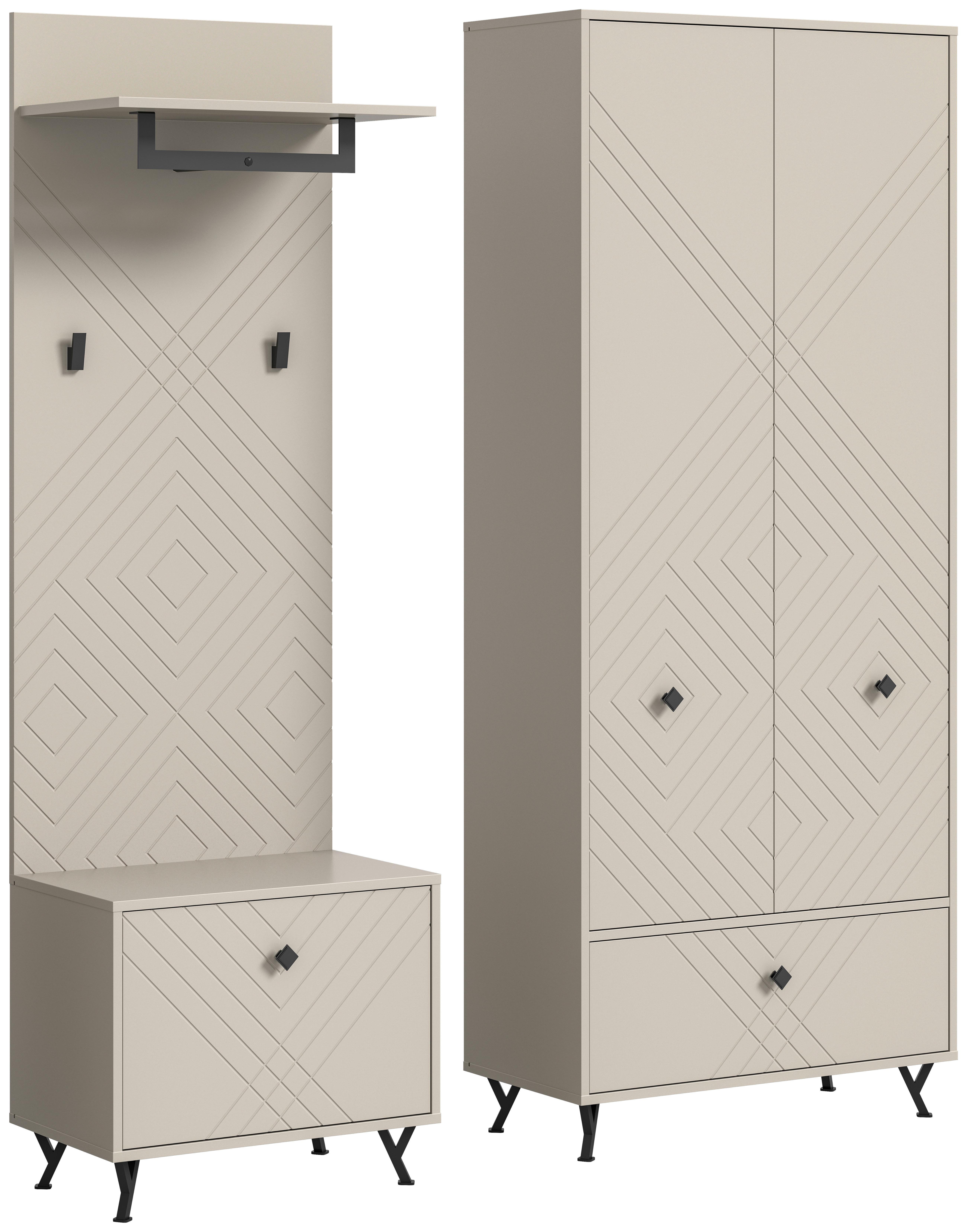 ŠATNA NOTES - Design, kompozitní dřevo (195/190/35cm) - MID.YOU