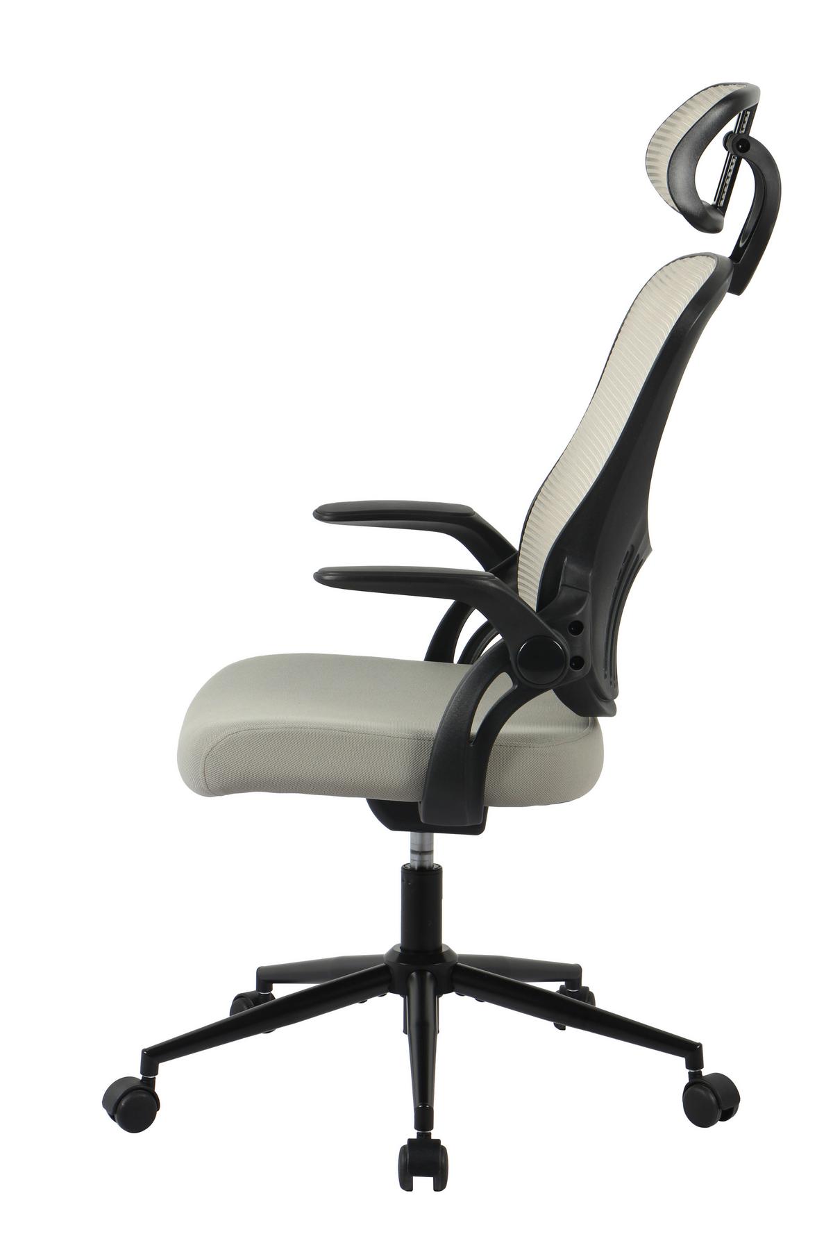 OTOČNÁ ŽIDLE POLLY - šedá/černá, Moderní, kov/textil (68/116-133/64cm) - Mömax
