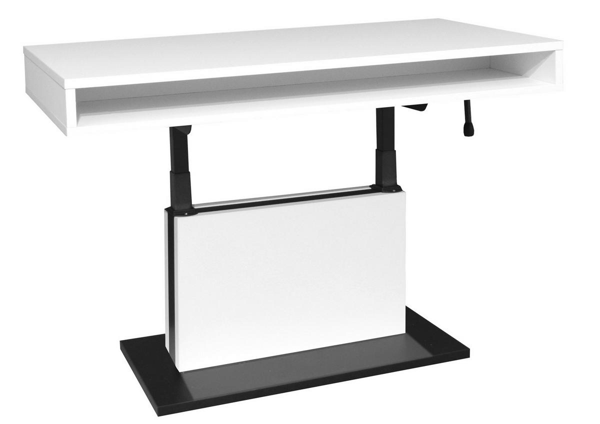 Couchtisch Lift Schwarz/Weiß B: 110 cm - Schwarz/Eiche Artisan, Design, Holzwerkstoff/Metall (110/58-77/60cm) - MID.YOU