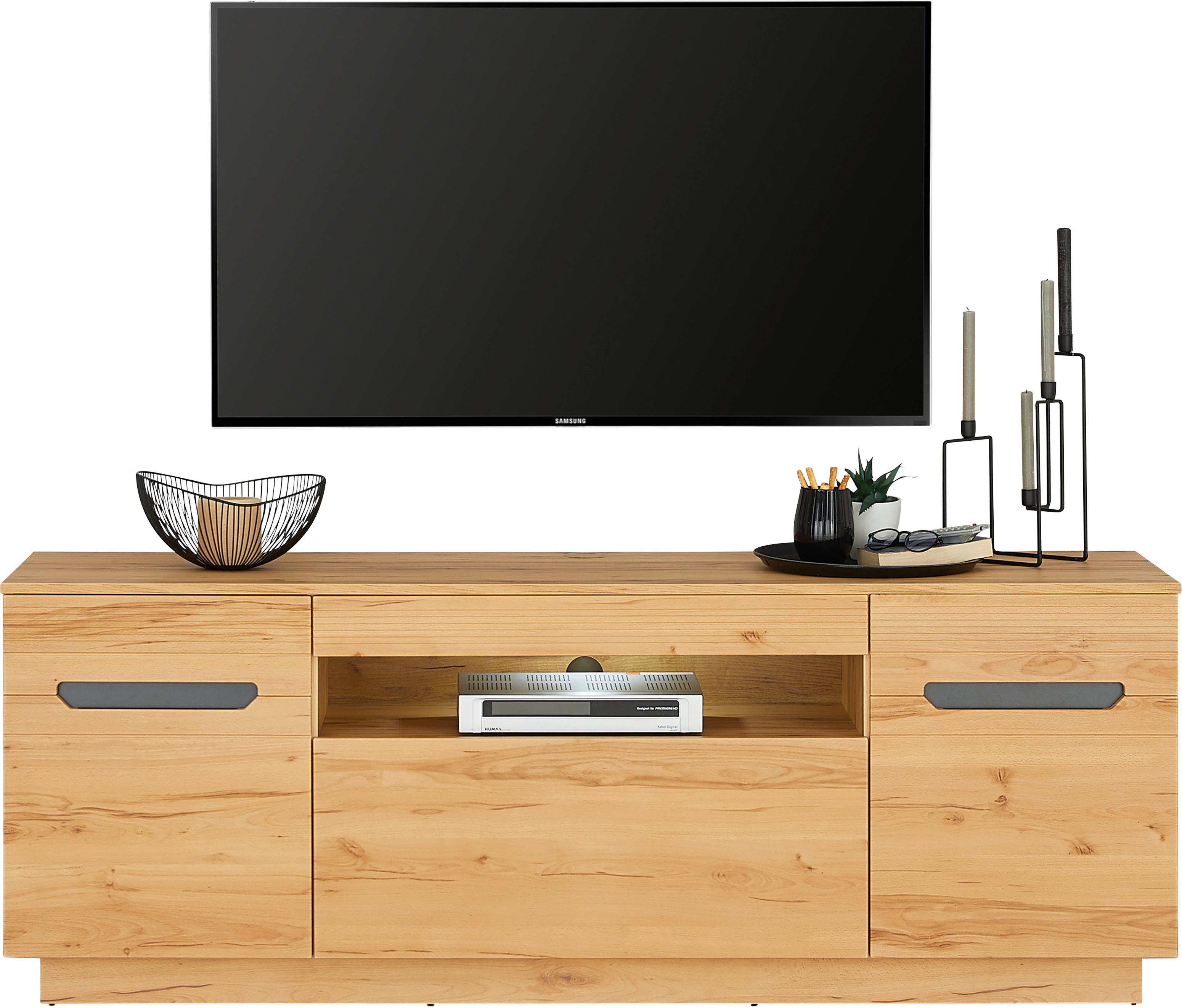 TV-Lowboard Alana 176,6 cm Crenata Dekor - MODERN, Holzwerkstoff (176,6/64,9/50cm)