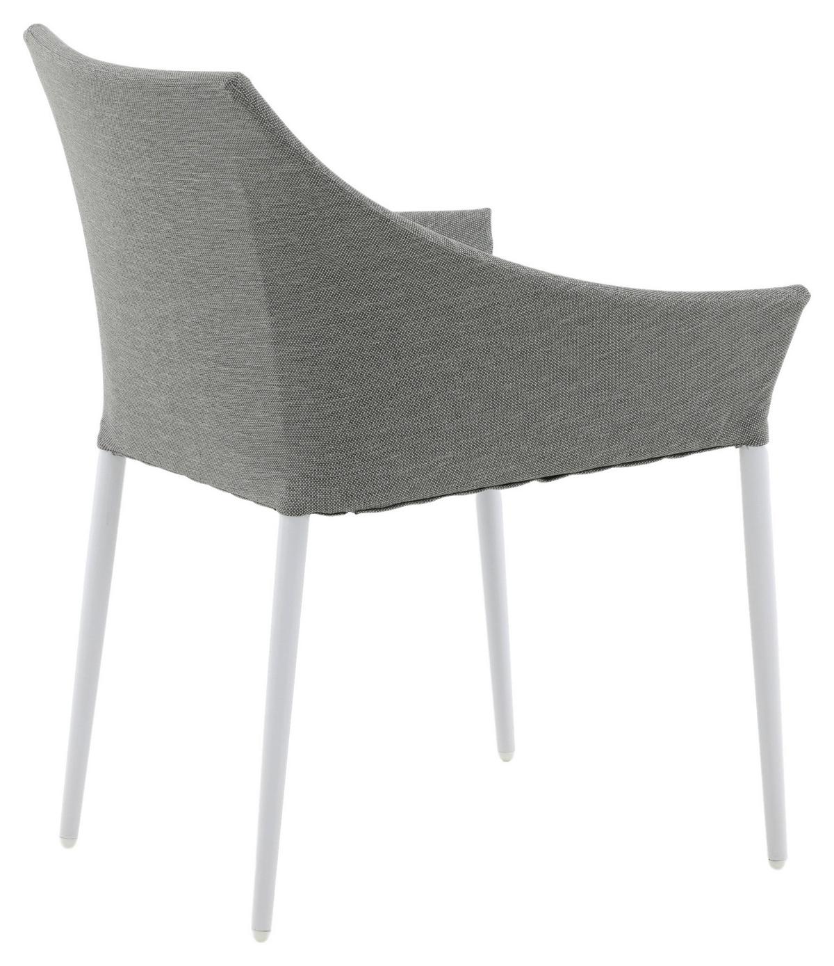 Gartensessel-Set 2-Tlg. Spoga Metall/Textil - Weiß/Grau, KONVENTIONELL, Textil/Metall (60/81/62cm) - Gardenson