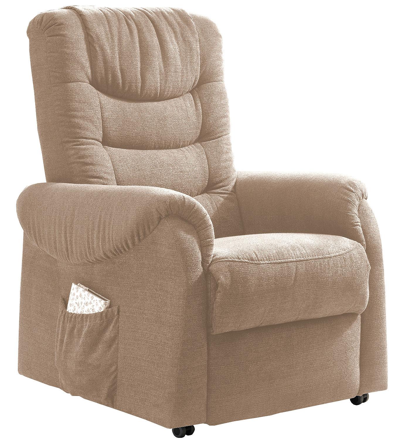 Fernsehsessel Nino Hellbraun B: 76 cm - Hellbraun/Dunkelgrün, Design, Holz/Textil (76/106/94cm) - Livetastic