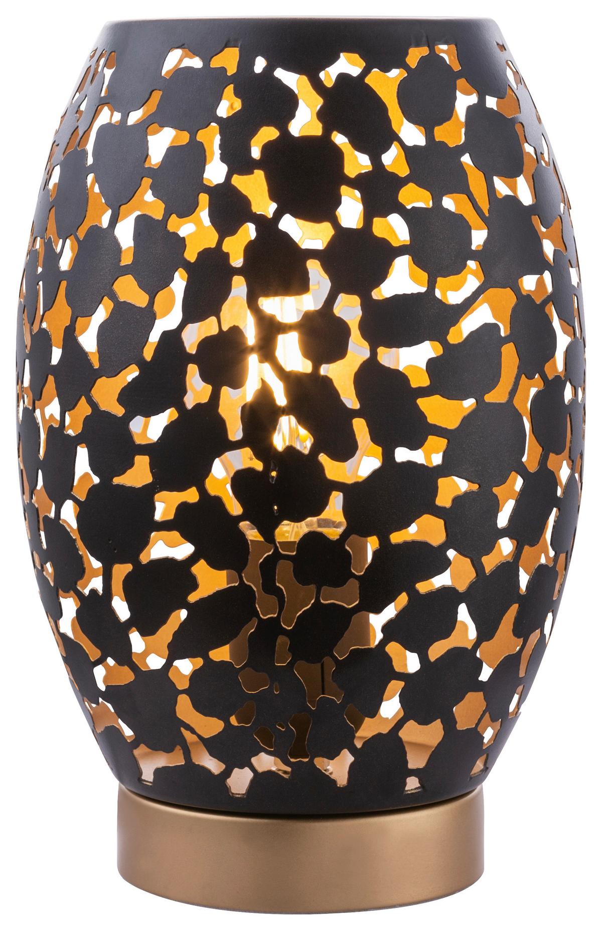 Tischlampe Narri Schwarz/gold Klein Und Kompakt Mit Schalter - Goldfarben/Schwarz, Basics, Metall (15/23cm) - Globo