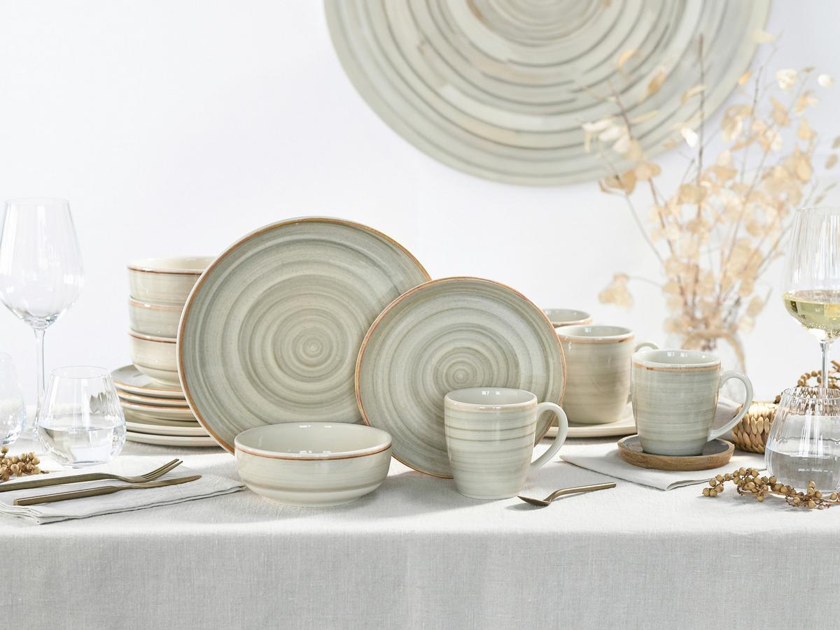 Kombiservice Caoba Steingut Creme/Sandfarben 16 -Teilig. - Sandfarben/Creme, Basics, Keramik - Creatable
