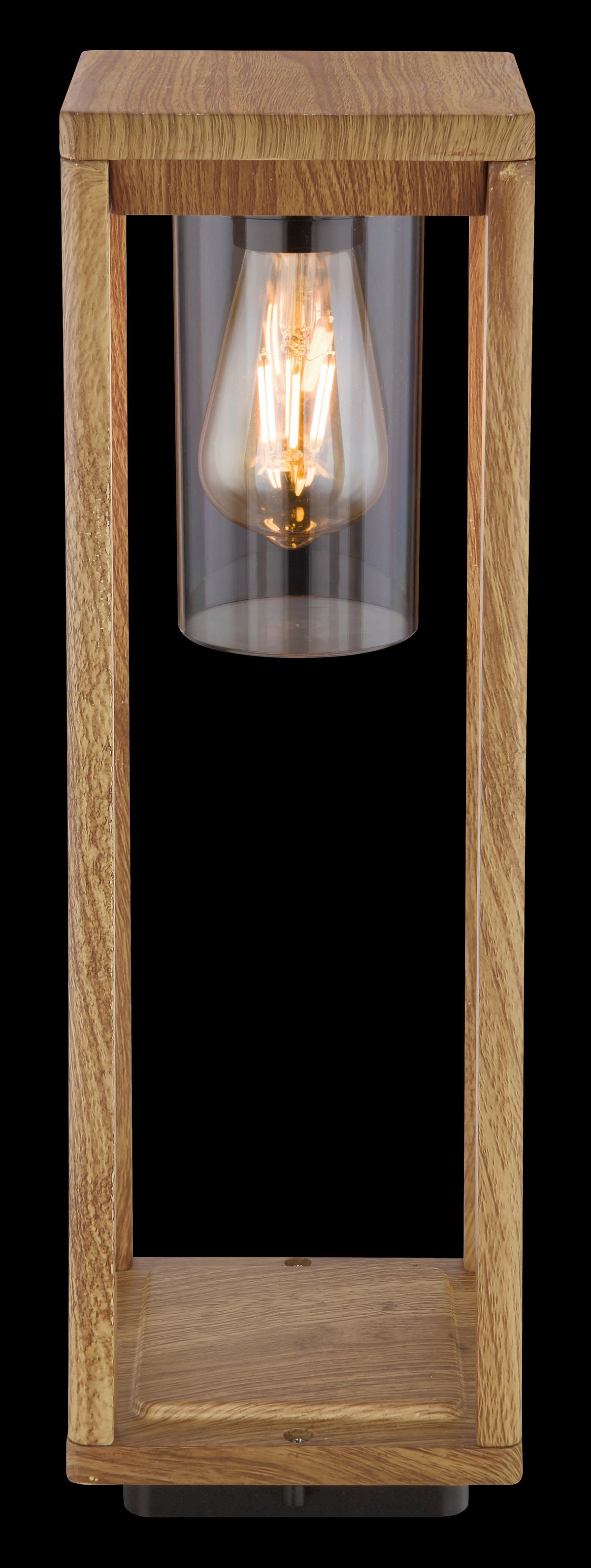 Außenleuchte Candela 15 Watt Aluminium - Klar/Naturfarben, Basics, Kunststoff/Metall (15/15/50cm) - Globo