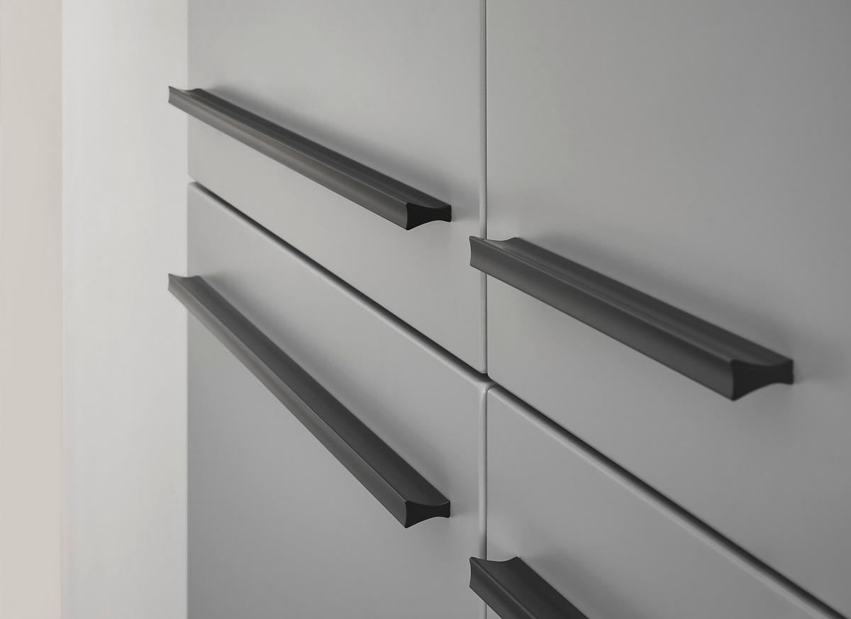 Küchenblock Denver Grau/Eiche Dekor B: 280 cm - Eichefarben/Grau, Design, Holzwerkstoff (280cm) - MID.YOU