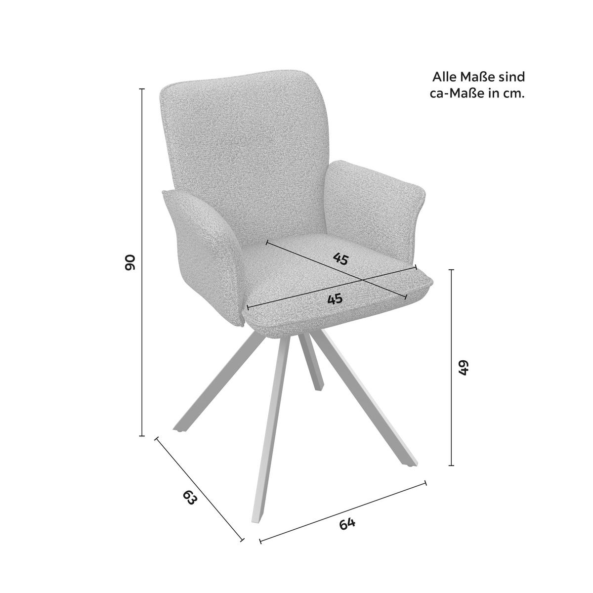 ŽIDLE S PODRUČKAMI TESS - černá/hnědá, Moderní, kov/dřevo (64/90/63cm) - Bessagi Home