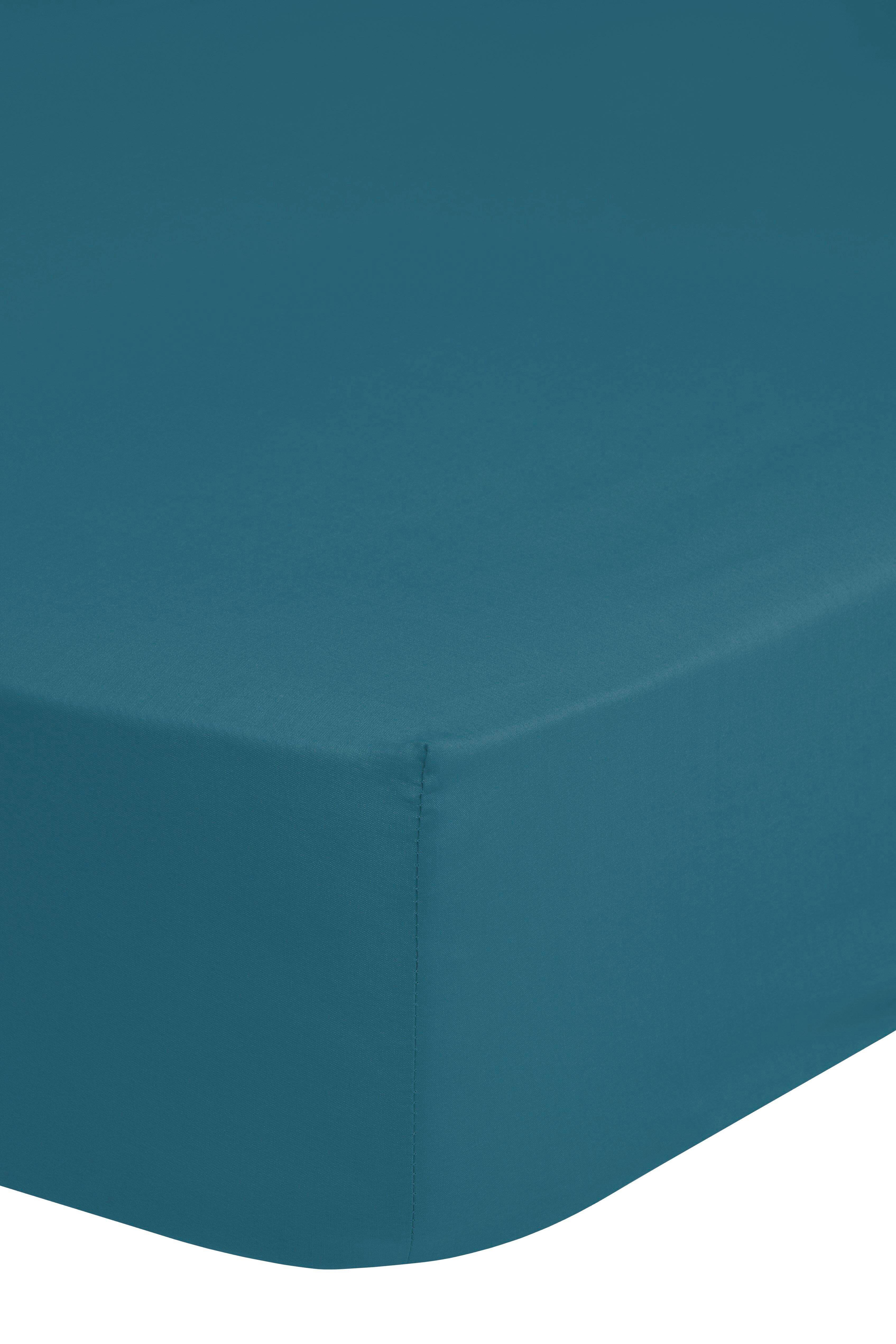 Spannleintuch Satin Petrol 160-180x200 cm Baumwolle
