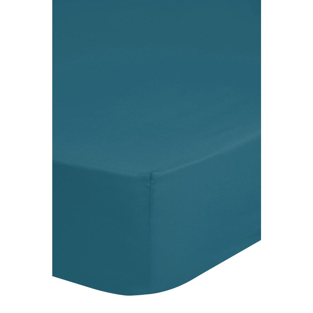Spannleintuch Satin Petrol 90x220 cm Baumwolle